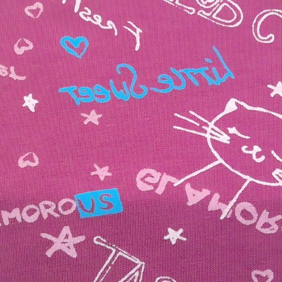 Girls Cat Kitty Long Sleeve Pajama Pants Set - Picture 3 of 3